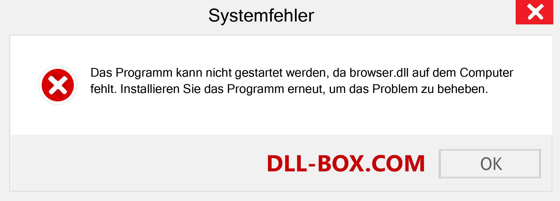 browser.dll-Datei fehlt?. Download für Windows 7, 8, 10 - Fix browser dll Missing Error unter Windows, Fotos, Bildern